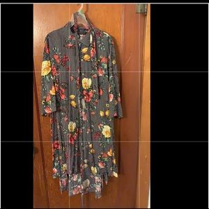 Floral asymmetrical top